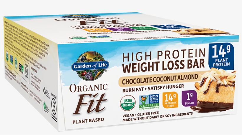 Garden Of Life Organic Fit Bar Chocolate Coconut Almond - Garden Of Life - Organic Fit High Protein Weight Loss, transparent png