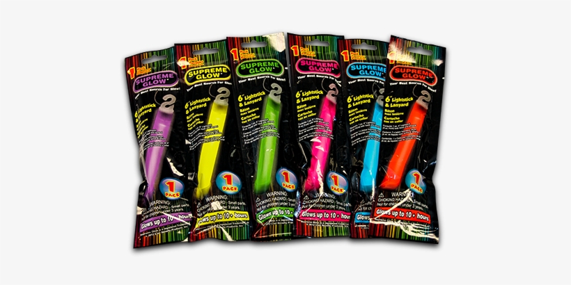 Glow Sticks 6 Pcs - Plastic, transparent png