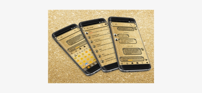 Sms Messages Glitter Gold Ribbon Theme - Android, transparent png
