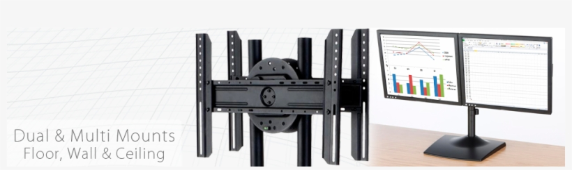 Floor, Ceiling And Wall Multi Monitor Mounts - Television, transparent png