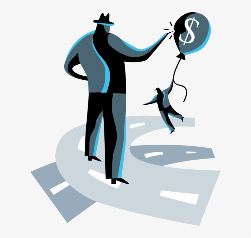 Vector Illustration Of Businessman Deflates Competition - Illustration, transparent png