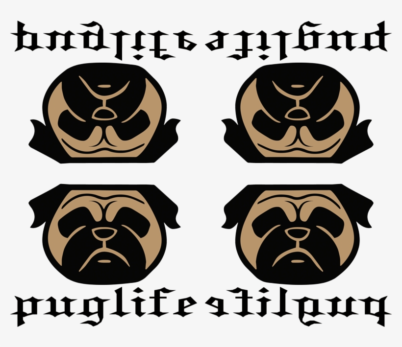 Thug Dog Life - Puglife Zipper Pouch, Sleeve, Pocket, Clutch, Bag,, transparent png