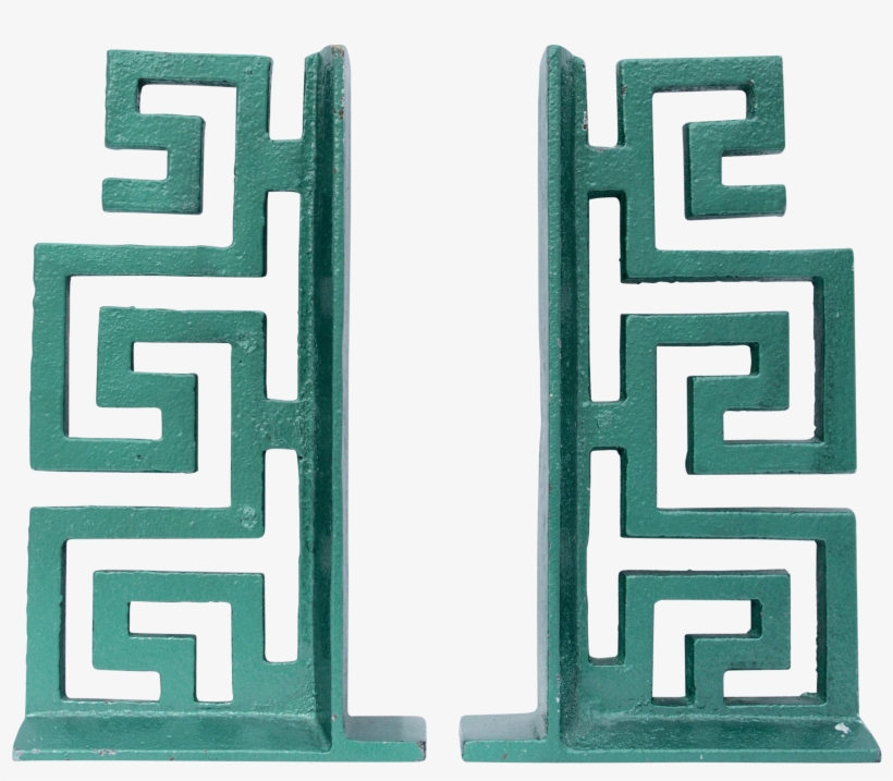 Vintage Greek Key Aluminum Bookends - Ancient Greek Symbol For Wave, transparent png