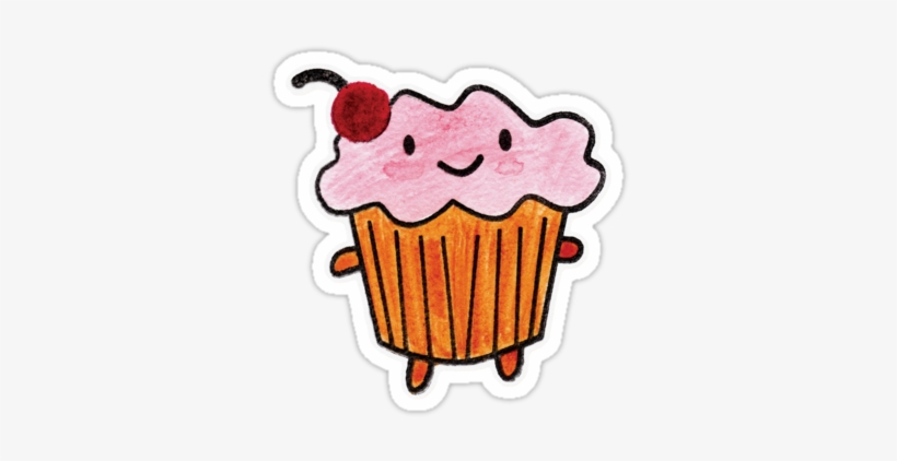 Kawaii Die-cut Vinyl Stickers - 'happy Birthday' Cupcake Card, transparent png
