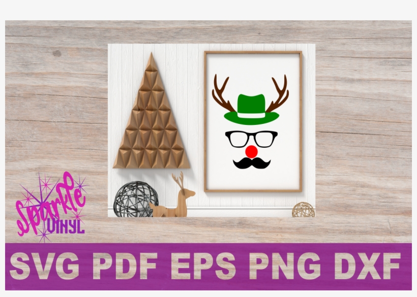 Hipster Reindeer Sign Design Diy Stencil Svg Eps Pdf - Comfort And Joy Svg, transparent png
