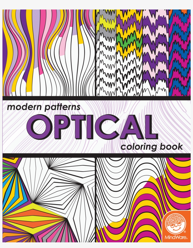 Modern Patterns Optical Coloring Book, transparent png