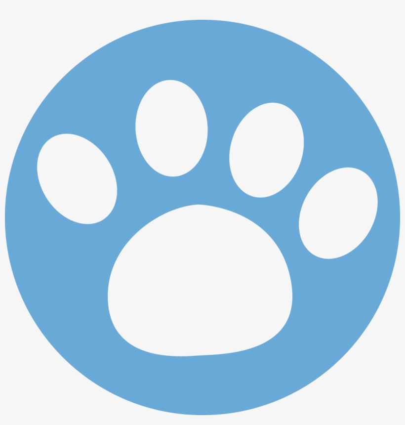 Blue Paw In Circle, transparent png
