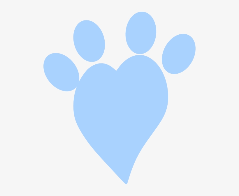 This Free Clipart Png Design Of Blue Heart Paw - Clip Art, transparent png