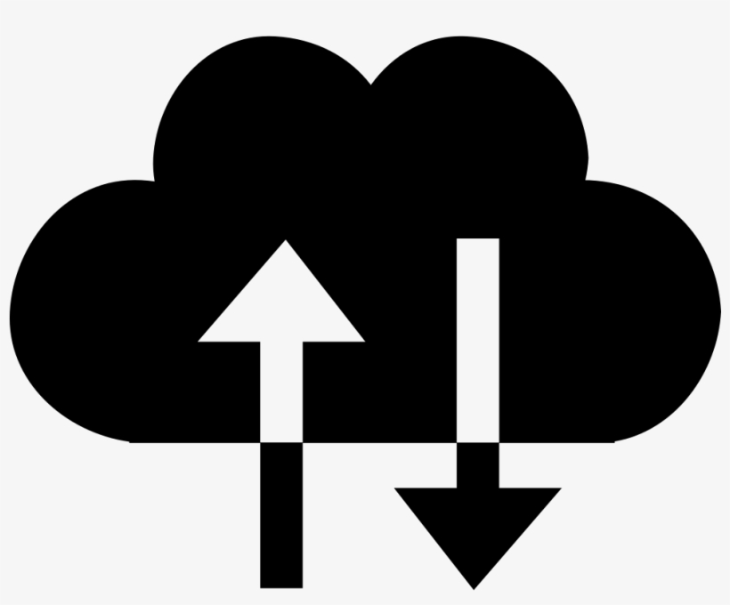 Cloud Exchange Symbol With Up And Down Arrows Couple - Cloud Up Down Icon, transparent png