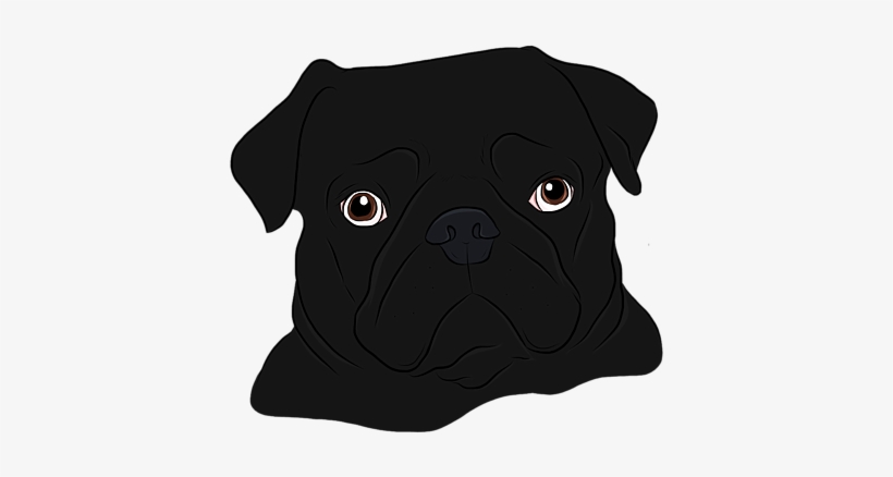 Bleed Area May Not Be Visible - Black Pug Drawing, transparent png