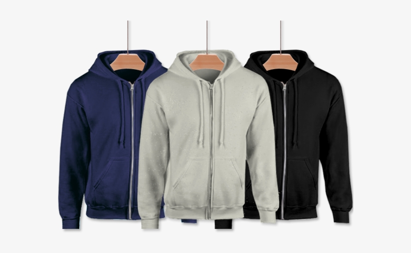 Tees - Gildan Personalised Zip Up Hoodies - Any Text - Unisex, transparent png