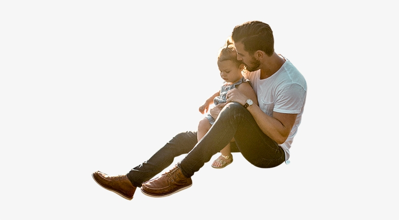 A Hipster Dad Enjoying The Day With His Daughter While - Parent Sitting Png, transparent png