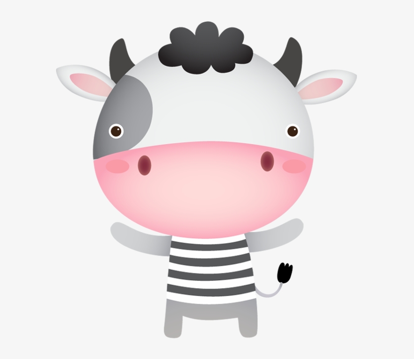 Cute Cow Cartoon Waving - Png Cute Cow, transparent png