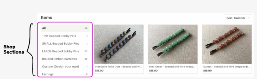 Shop Sections On Retro80s Etsy Shop - Retro80s Sunset - Beaded And Wire Wrapped Bobby Pins, transparent png