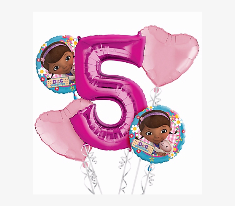 Doc Mcstuffins 5th Birthday Balloon Bouquet 5pc Vector - Doc Mcstuffins Balloons Bouquet, transparent png
