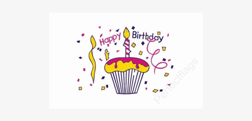 Happy Birthday Cake Flag - Happy Birthday Cake, transparent png