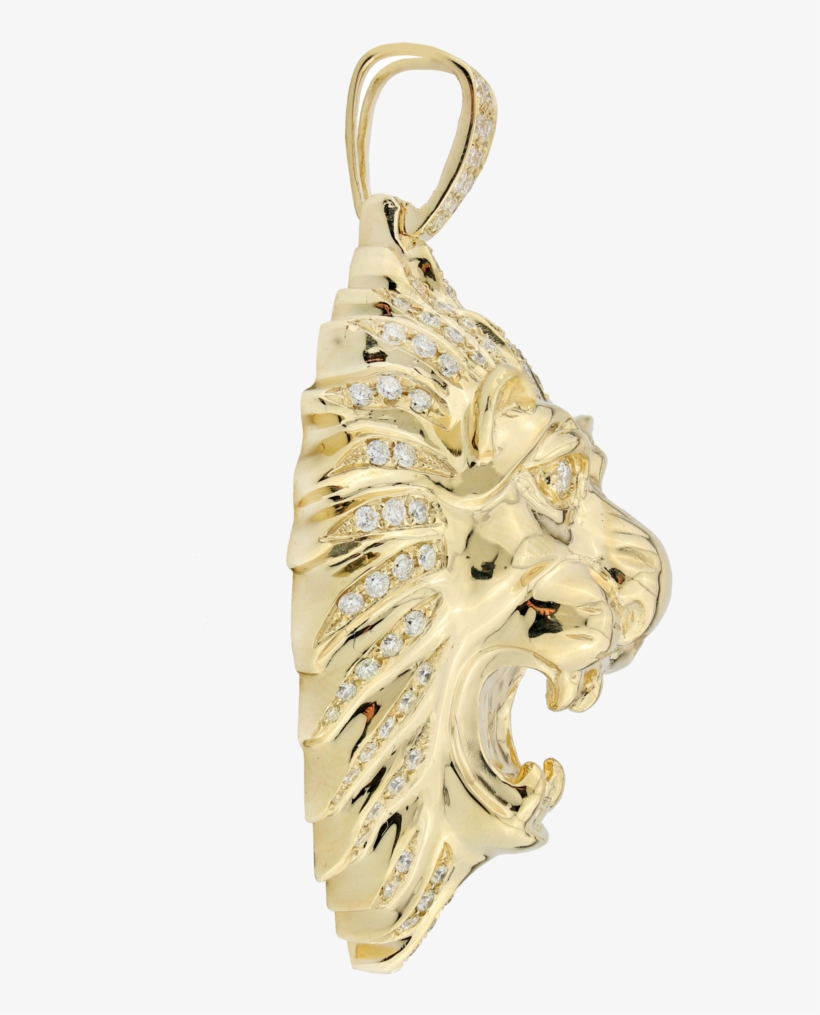 Lion's Head Diamond Pendant, transparent png
