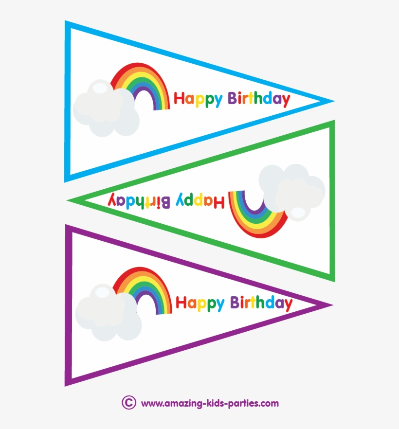 Free Kids Rainbow Party Flags At Http - Printable Rainbow Flags, transparent png