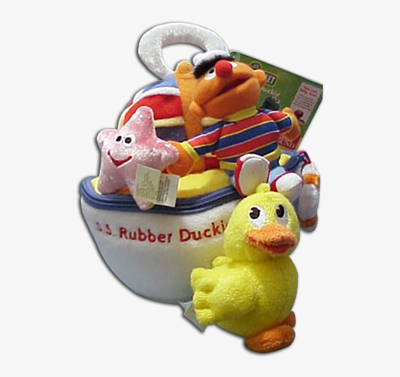 Gund Sesame Street Ernie On Boat With Rubber Duckie - Duck, transparent png