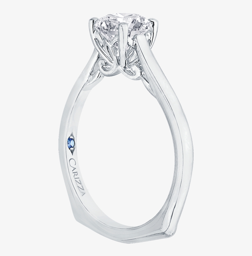 Scroll Design Semi Mount - Engagement Ring, transparent png
