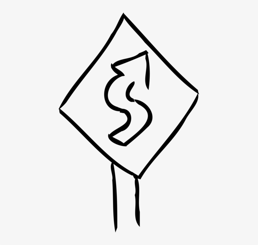 Vector Illustration Of Street Sign Winding Road Sign, transparent png