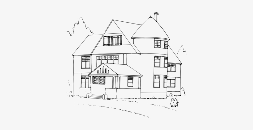 White House Black And White Drawing - House Clipart Black And White Png, transparent png