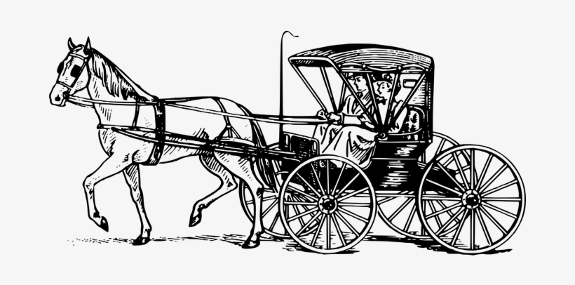 Buggy Carriage Horse Horse-drawn Transport - Horse And Carriage Drawing, transparent png