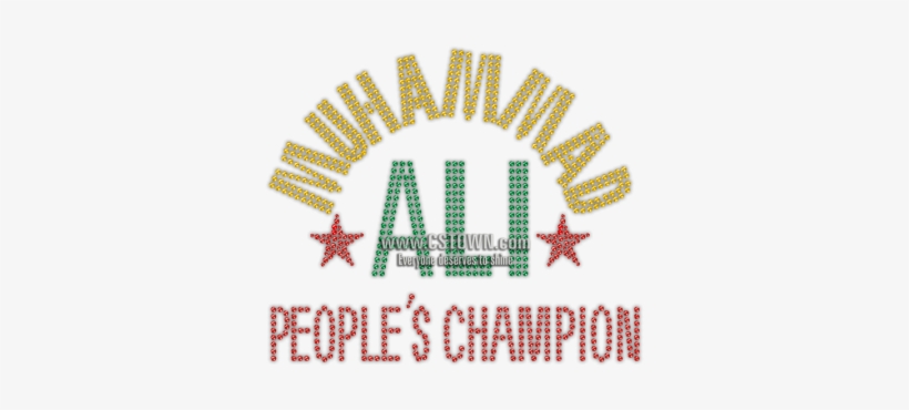 Muhammad Ali People's Champion Iron On Rhinestone Transfer - Muhammad Ali, transparent png