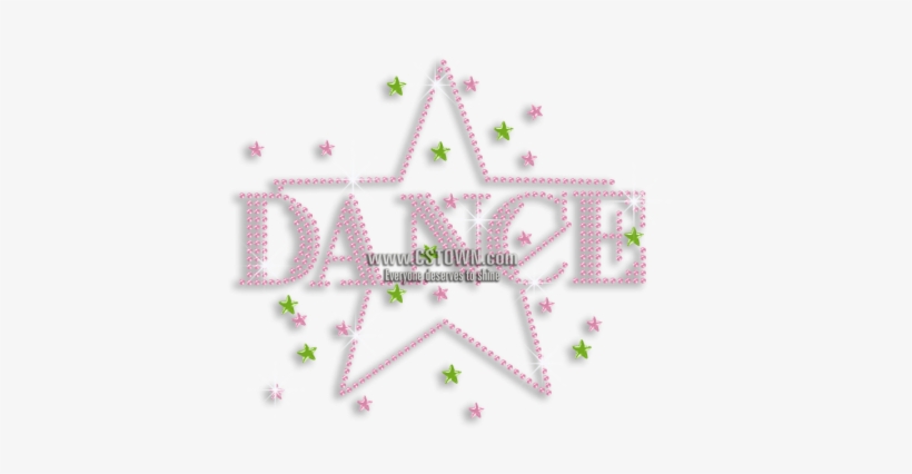 Pink Dance Stars Iron-on Nailhead Rhinestone Transfer - Cross-stitch, transparent png