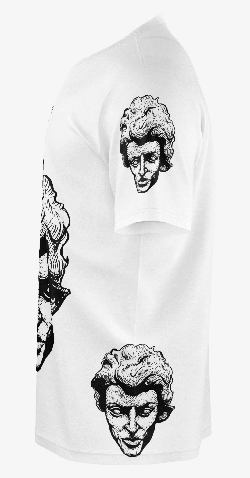 Imjennius White Black Face Design Custom Man Shirt - Cotton Tshirt, transparent png