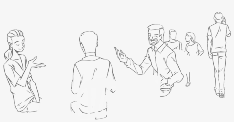 Outline Photo Of People In The Auberge Restaurant - Restaurant, transparent png