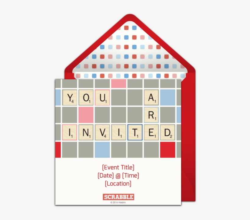 Scrabble Online Invitation From Punchbowl - Game Night Invitations, transparent png