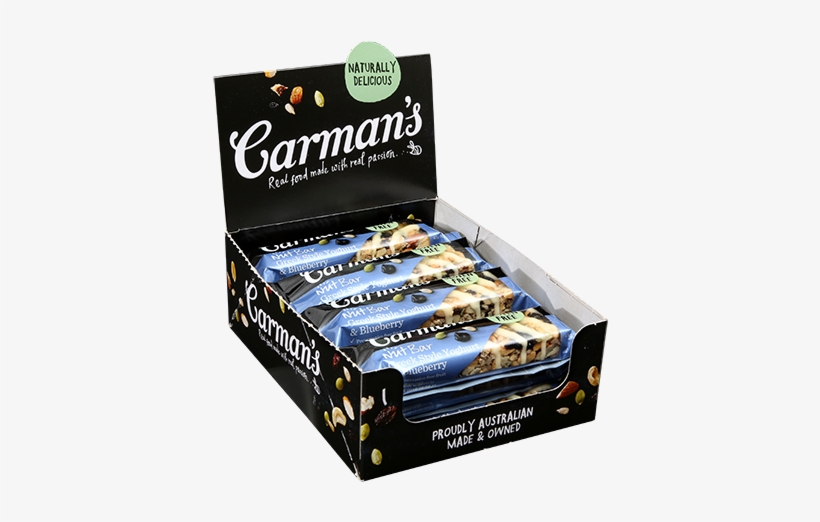 Greek Style Yoghurt & Blueberry Nut Bars 45g - Carman's Dark Choc Blueberry Superfood Bars, 210g, transparent png