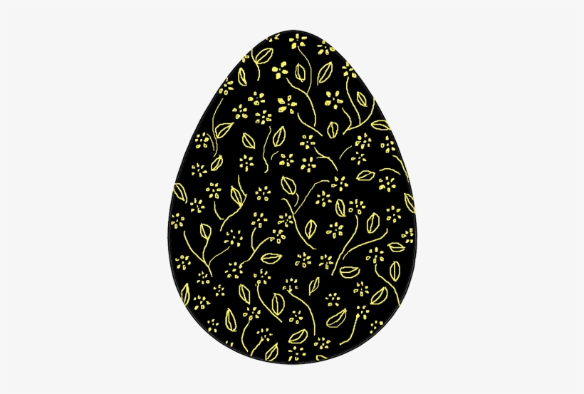 Decorated Easter Egg Black Yellow - Black And Yellow Easter Eggs, transparent png