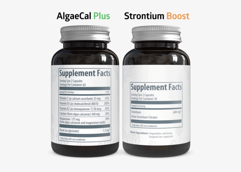 Bone Builder Pack Supplement Facts - Algaecal Strontium Boost - Strontium Citrate Supplement, transparent png