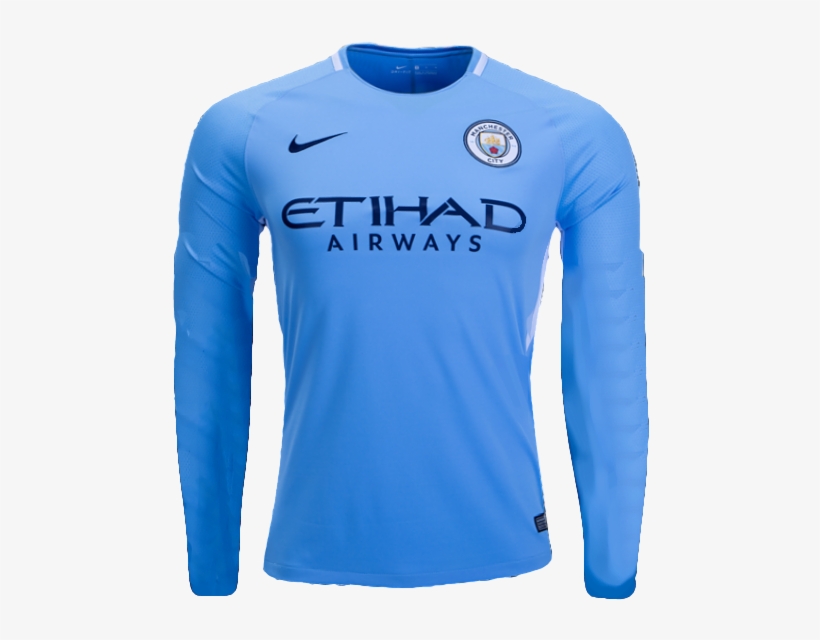 City 17/18 Home Ls Jersey Personalized - 2018 19 Man City Long Sleeve Jersey, transparent png