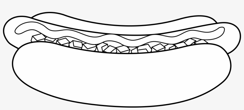 Hot Dog Colorable Lineart - Hot Dog For Coloring, transparent png