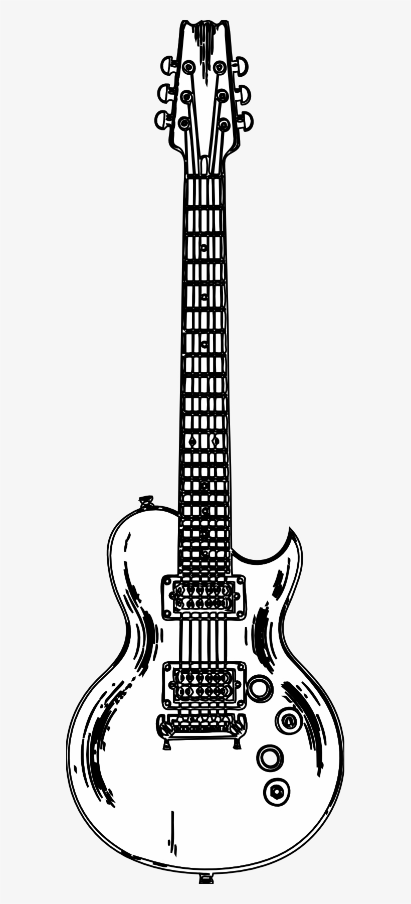 Black - Black And White Guitar Png, transparent png