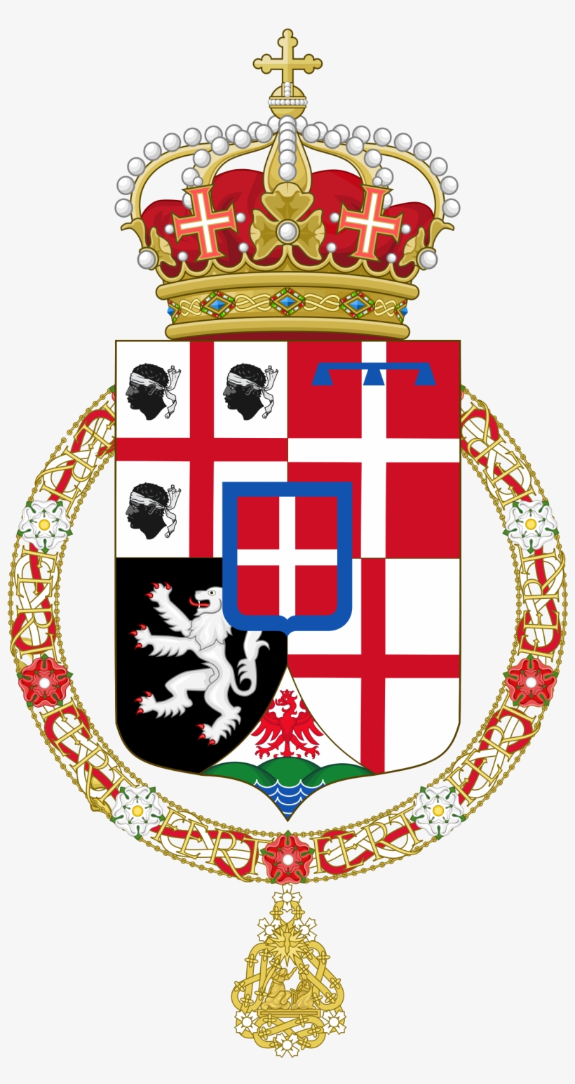 Fictionalalternate Coat Of Arms Of The Kingdom Of Sardinia - Belgian Gold Rectangle Magnet, transparent png