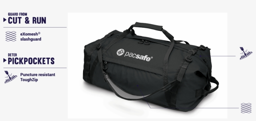 Duffelsafe At80 Anti-theft Adventure Duffel - Pacsafe Duffelsafe At80 Anti Theft Adventure Duffel, transparent png