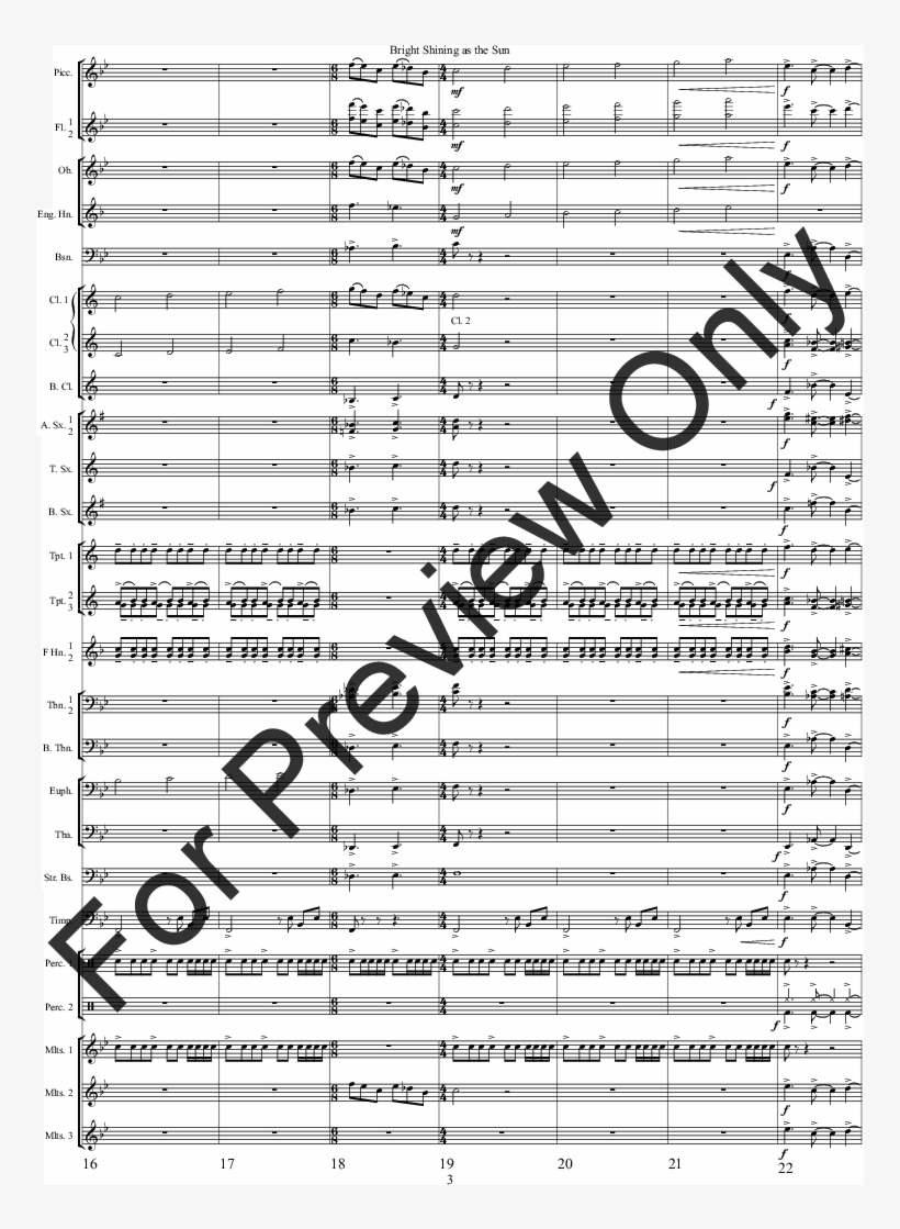 Bright Shining As The Sun Thumbnail - Greek Folk Song Suite Score, transparent png