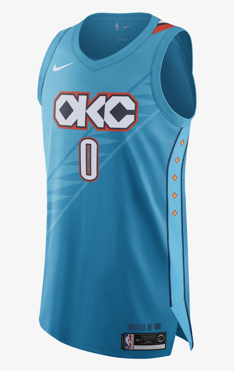 Oklahoma City Thunder City Edition Nike Authentic Westbrook - Oklahoma City Thunder, transparent png