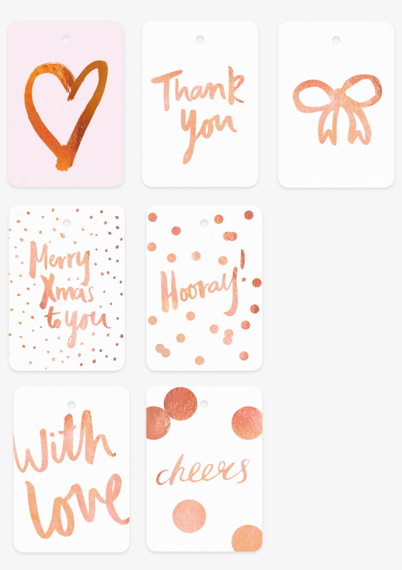Individual Foiled Gift Tags, transparent png