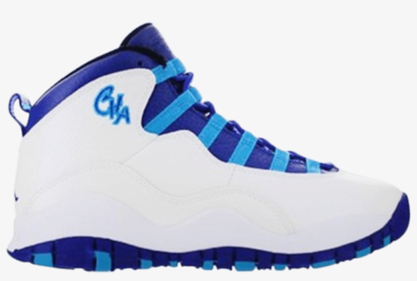 Air Jordan 10 Retro Bt 'charlotte Hornets' - Sneakers, transparent png