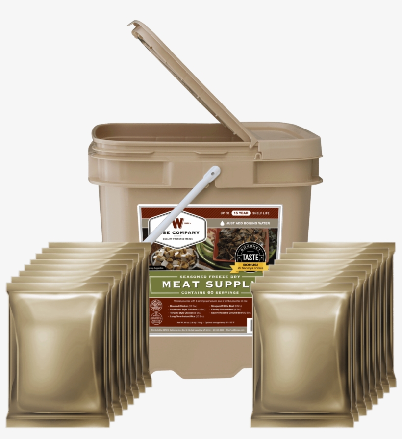 Wise 60 Serving Freeze Dried Meat - Wise Emergency Food Supply Various 84 Servings Entree, transparent png