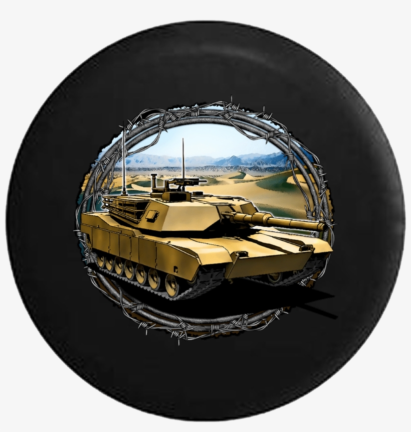 Barbed Wire Around Us Military Abrams Tank Desert Rv - Tirecoverpro Barbed Wire Around Us Military M1a2 Abrams, transparent png