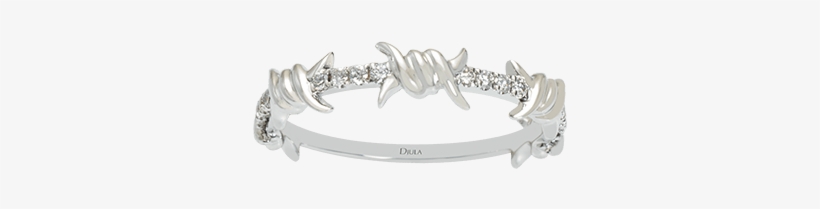 Djula Barbed Wire Mixed Gold And White Diamonds Ring - Ring, transparent png