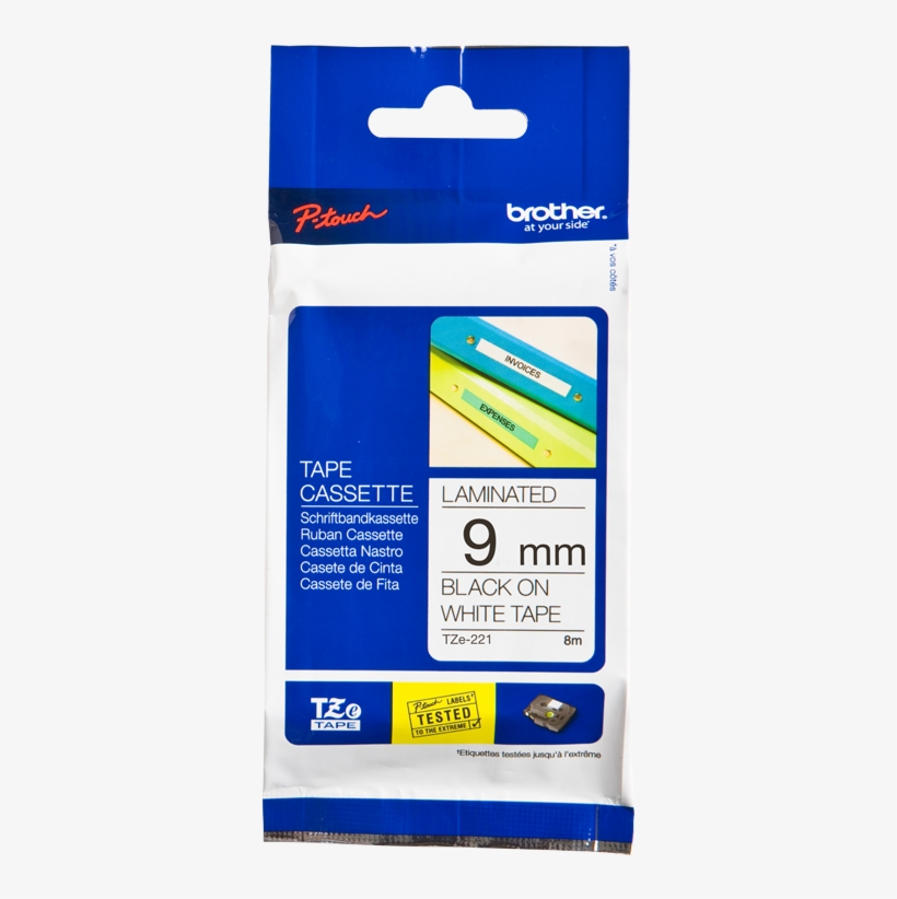 Brother 12mm Tape Black On White, transparent png