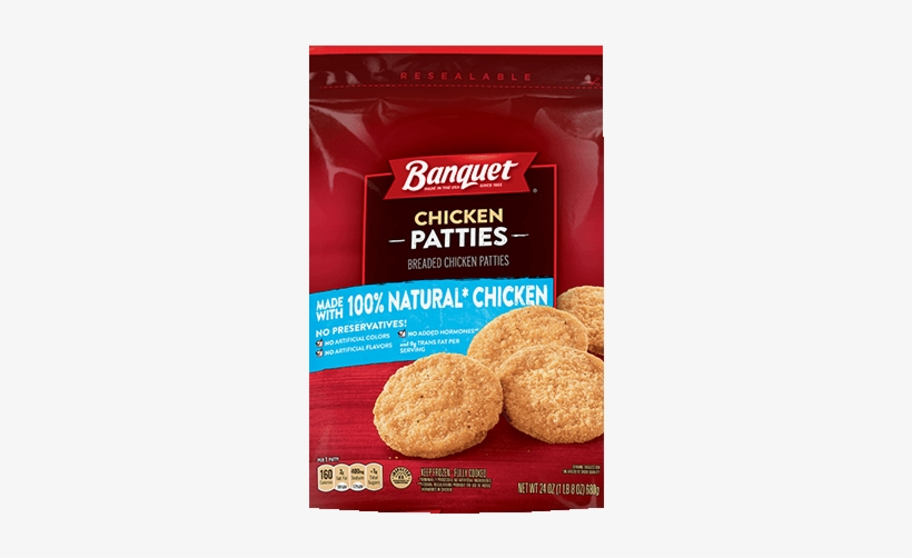 Original Chicken Patties - Banquet Chicken Nuggets & Fries - 4.85 Oz Box, transparent png