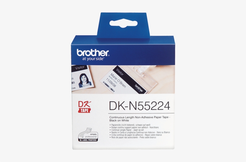 Brother Dk N55224 Continuous Non Adhesive Paper Roll - Brother Dk-n55224 54mm X 30.5m Continuous Non-adhesive, transparent png